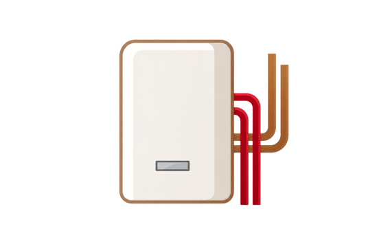 Modern Boiler with Copper and Red Piping-2