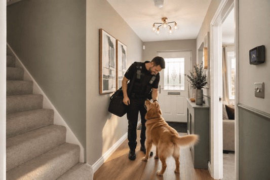 Policeman and dog