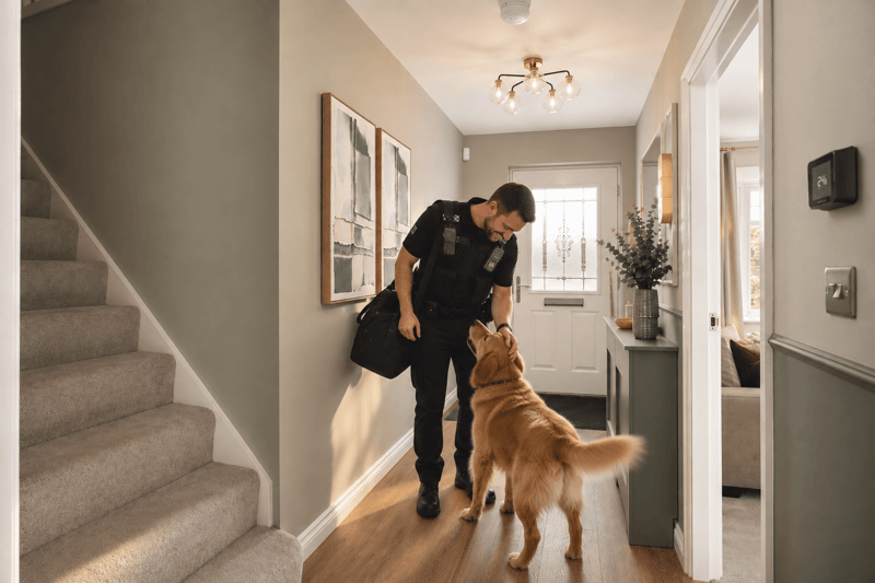Policeman and dog