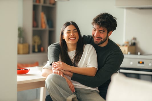 young couple at home